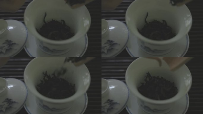 将茶叶倒入茶杯 1080p 50
