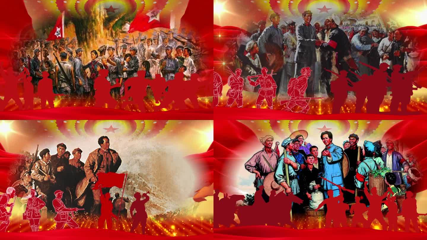 十送红军红歌演出背景视频