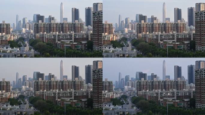 深圳天际线城市建筑风光车流延时摄影