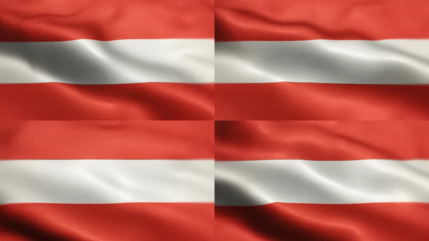 奥地利国旗动画库存视频-奥地利国旗在循环中挥舞，纹理3d渲染背景-高度精细的织物图案和可循环-奥地利
