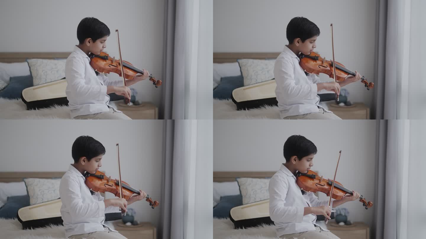 拉小提琴的男孩儿童教育小提琴男孩