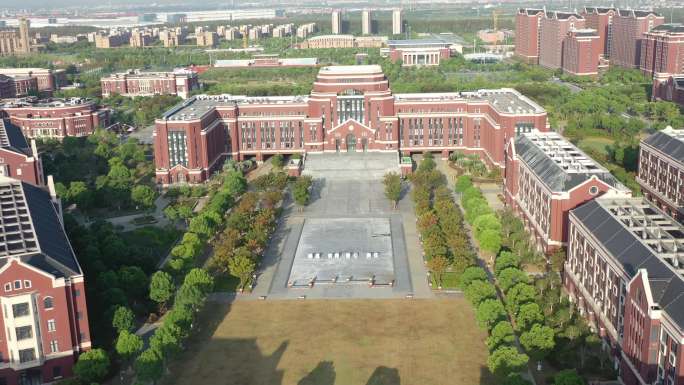 4K原素材-航拍上海建桥学院