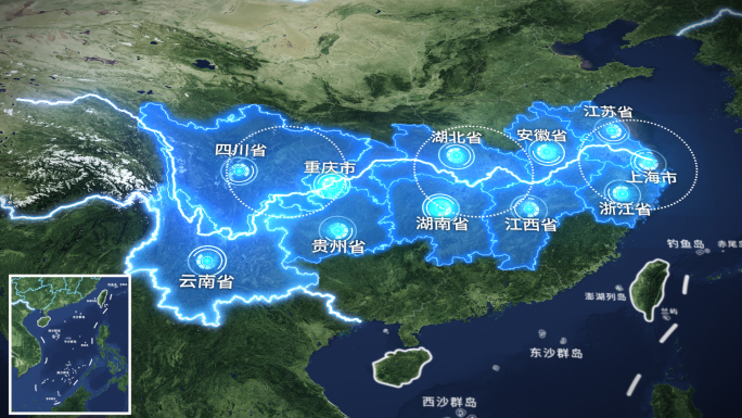 长江流域经济带地图