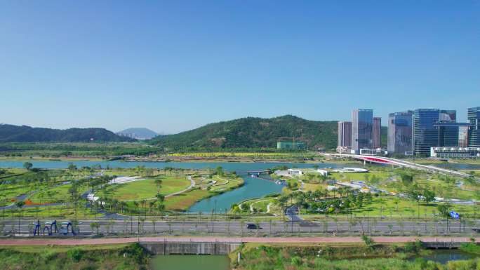 横琴风光天沐河河道整治绿化复原