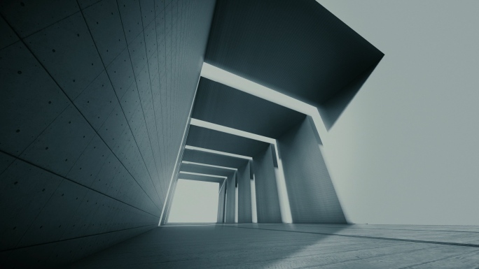 黑白建筑光影结构空间变幻