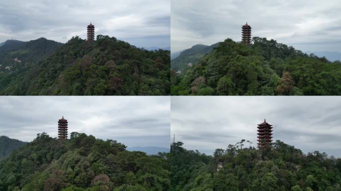 【合集】重庆北碚缙云山观景塔自然景观航拍