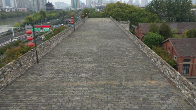航拍南京的古城墙