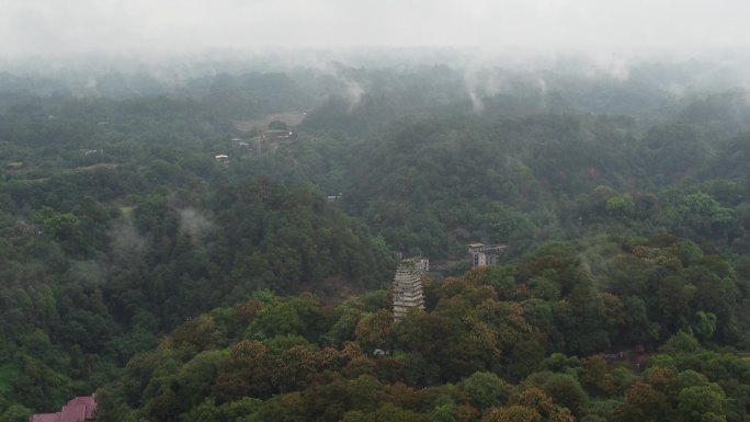 四川省乐山市乐山大佛景区航拍