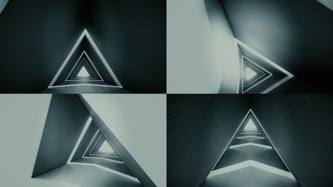 黑白建筑三角门穿梭镜头组合