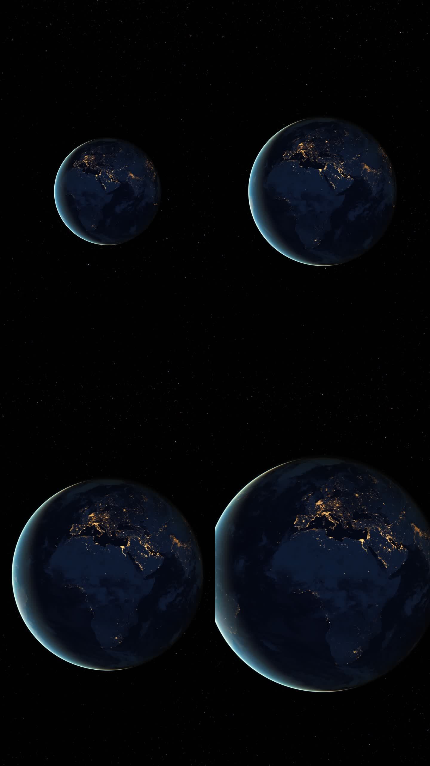 星球地球3D轨道动画-欧洲