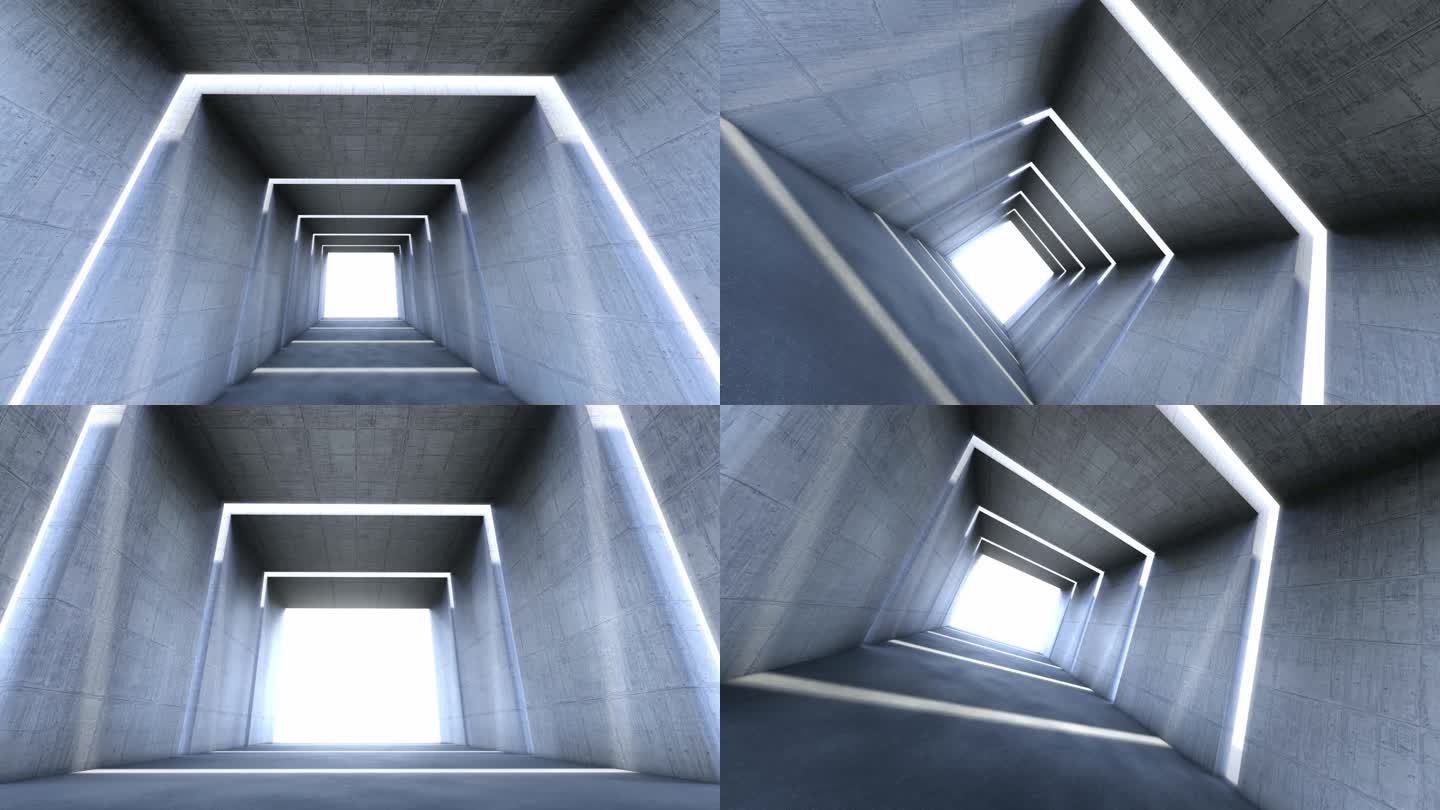 矩形门建筑光影变化隧道穿梭动画