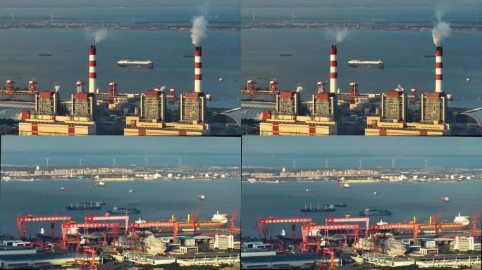 上海外高桥发电厂 4K原创航拍素材