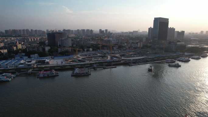 广州芳村码头港口航拍