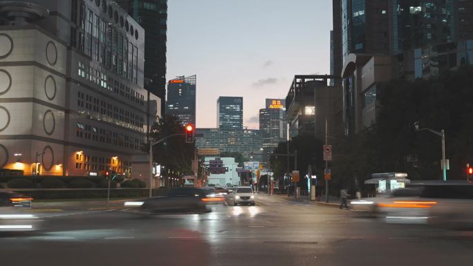 扫街-陆家嘴慢门夜景街道