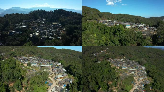 厦门鼓浪屿山中小城航拍4K大山里