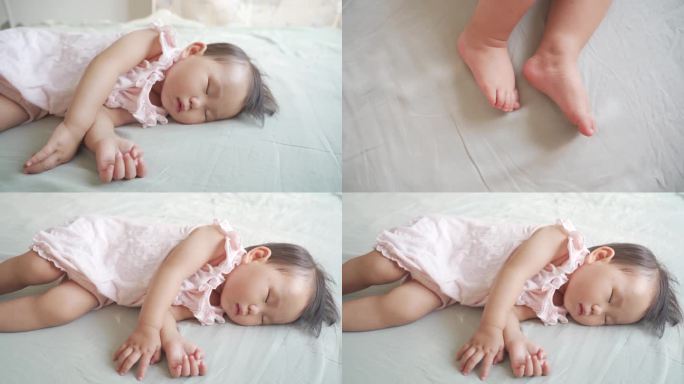 熟睡中的宝宝 婴儿小手 小脚 视频