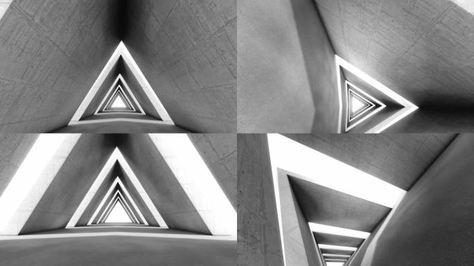 三角门建筑光影穿梭多镜头组合