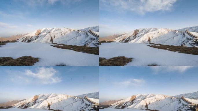 青海拉脊山的雪山延时