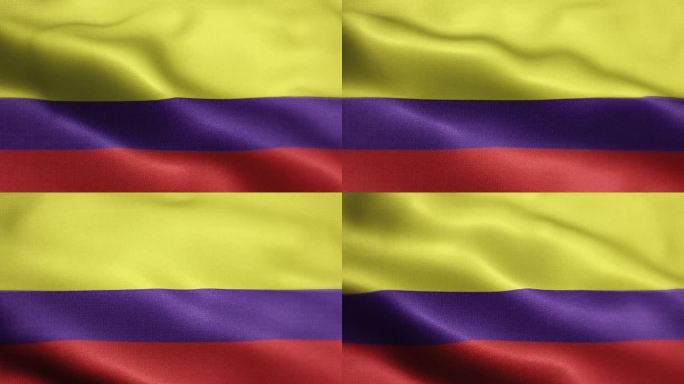 哥伦比亚国旗动画库存视频-哥伦比亚国旗在循环中挥舞，纹理3d渲染背景-高度精细的织物图案和可循环-哥