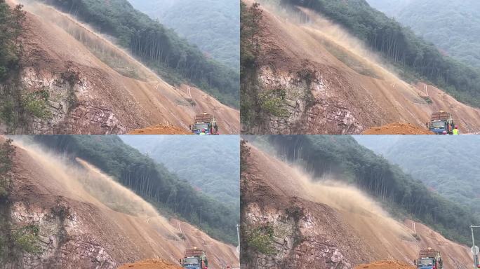 道路矿山塌方山坡植被复绿恢复施工作业