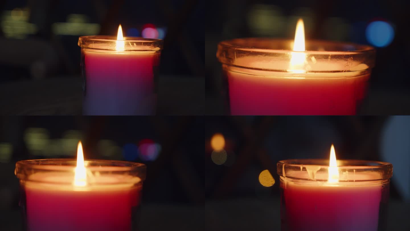城市霓虹中的蜡烛熏香唯美优雅意境祈福祝福