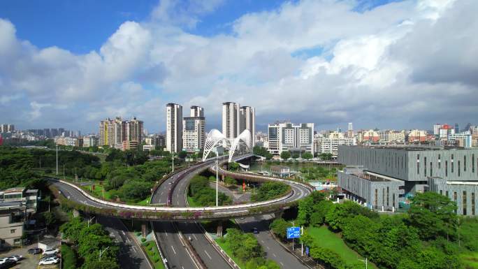 江门城市 东华大桥 航拍