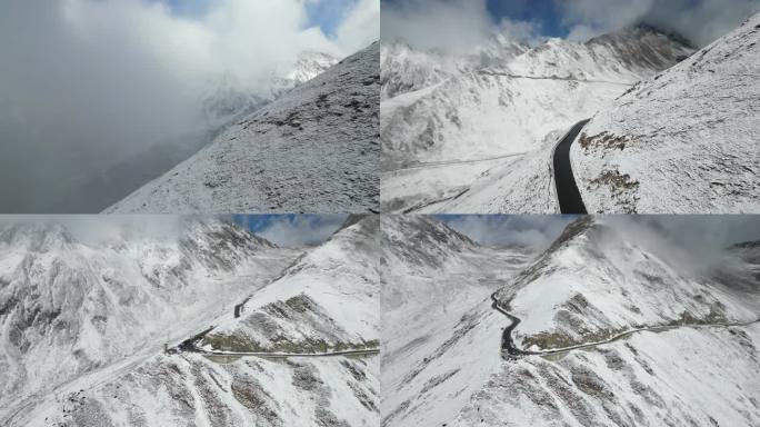 大雪过后的四川巴朗山垭口