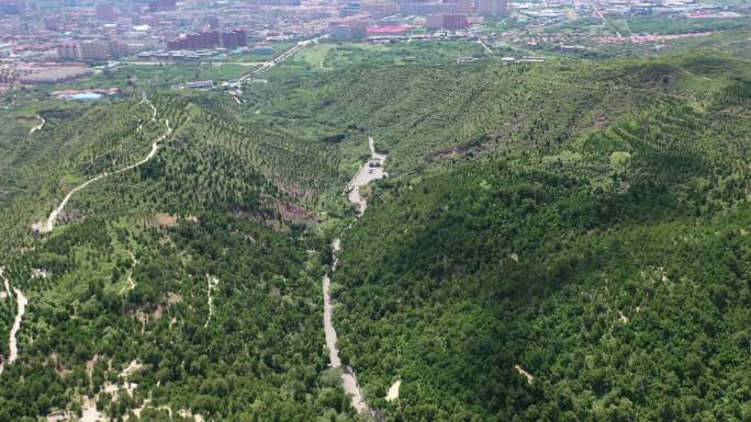 航拍交城卦山 白塔