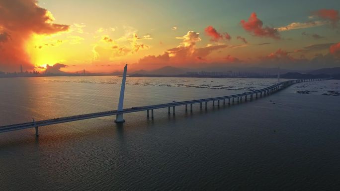 深圳湾大桥航拍4k