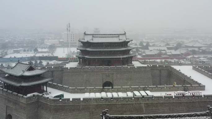 大同城墙冬季雪景
