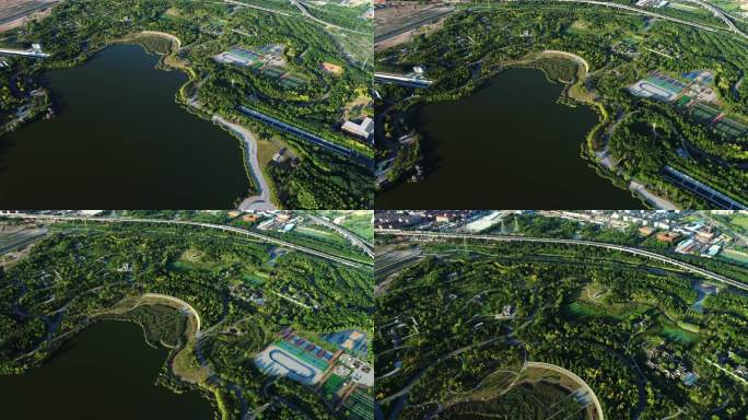 天津航拍，水西公园，城市绿化鸟瞰