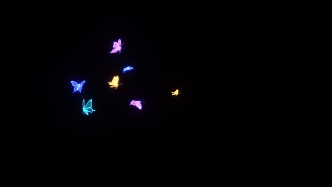发光蝴蝶飞舞 带透明通道 循环