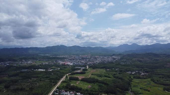 海南白沙县城航拍