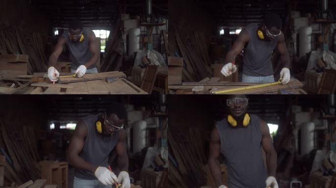 搬运木材的木匠生产车间木工家具生产安装外