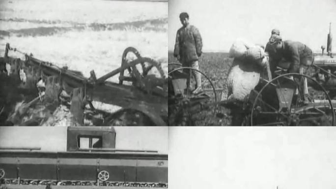 40年代东北 春耕 拖拉机 播种机