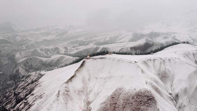 青海祁连下雪的之后的祁连卓尔山难得一见！