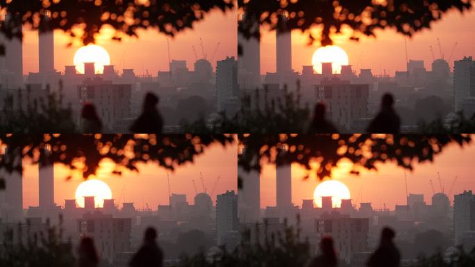 伦敦摩天大楼的日落作为系列的一部分