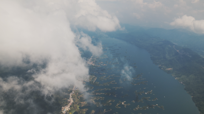 仙岛湖/壮美风景/仙岛云层之上/大气航拍