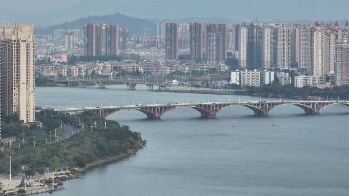 惠州惠城区大桥长焦航拍