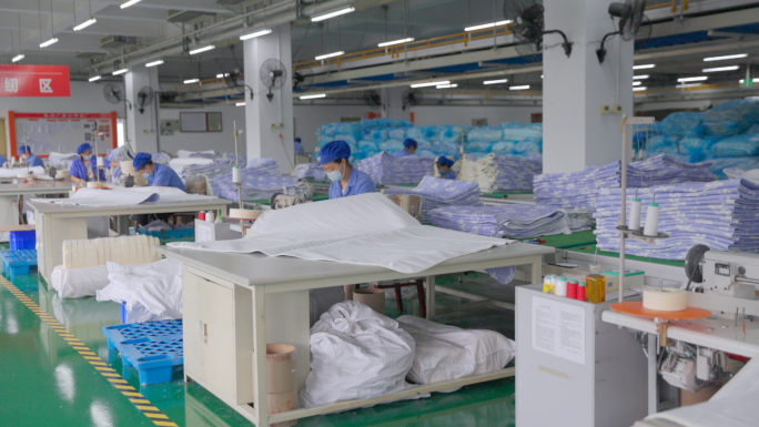 纺织业工人生产加工