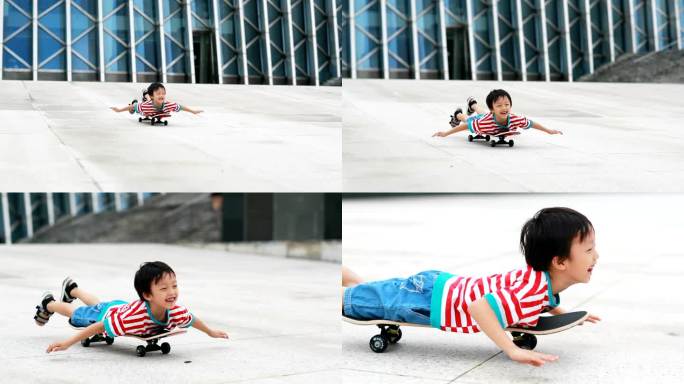 儿童滑板滑板运动孩子开心