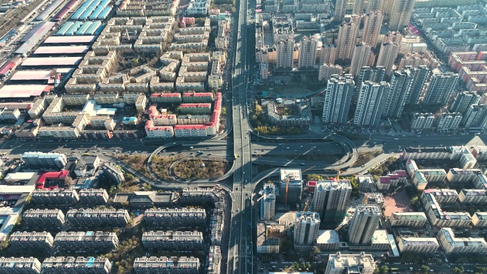 哈尔滨城市密集建筑群城市东北三省