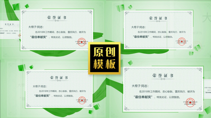 绿色生态环保荣誉证书图文介绍奖牌照片包装