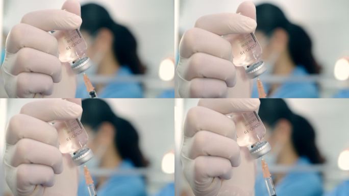 新冠肺炎疫苗在家，亚洲医生正在接种。