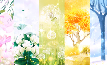 一年四季绘画创意背景素材视频素材