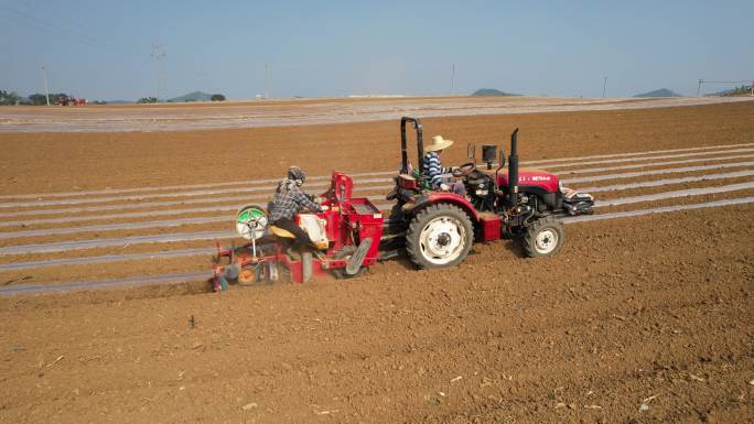 4K航拍机械化土豆种植