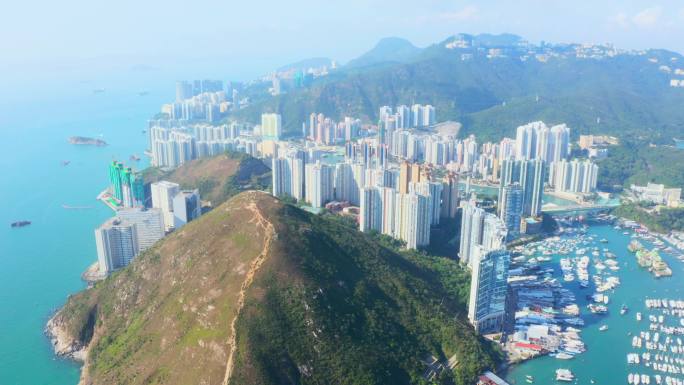 香港仔及鸭洲鸟瞰住宅区