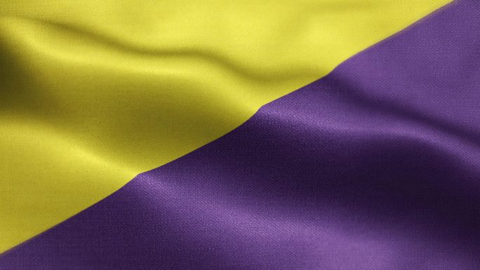 无名紫色和黄色可循环的运动队挥舞国旗动画背景库存视频-国家运动队、足球、足球、篮球、橄榄球、排球、棒