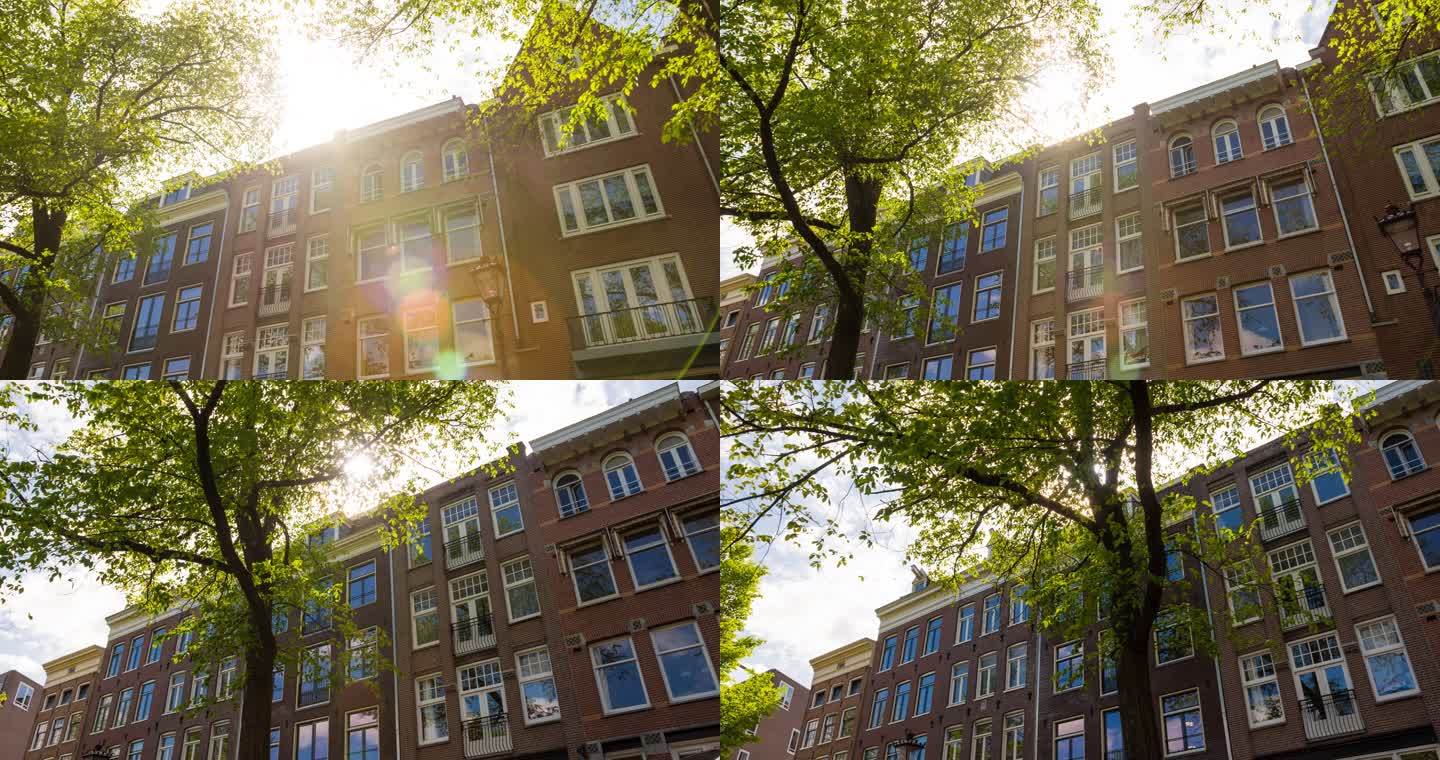在一个阳光明媚的日子里探索荷兰阿姆斯特丹市