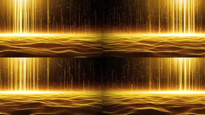 大屏金色粒子上升流动的背景